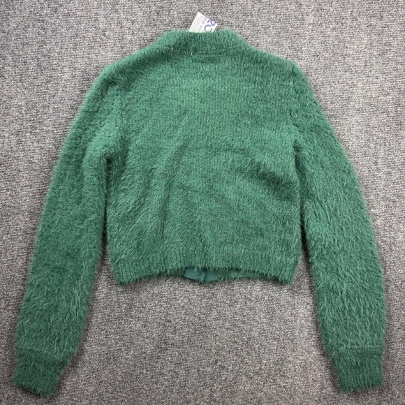 New Free People Celeste Open Stitch Cardigan Green Sweater Holiday Women's XS - Picture 5 of 8